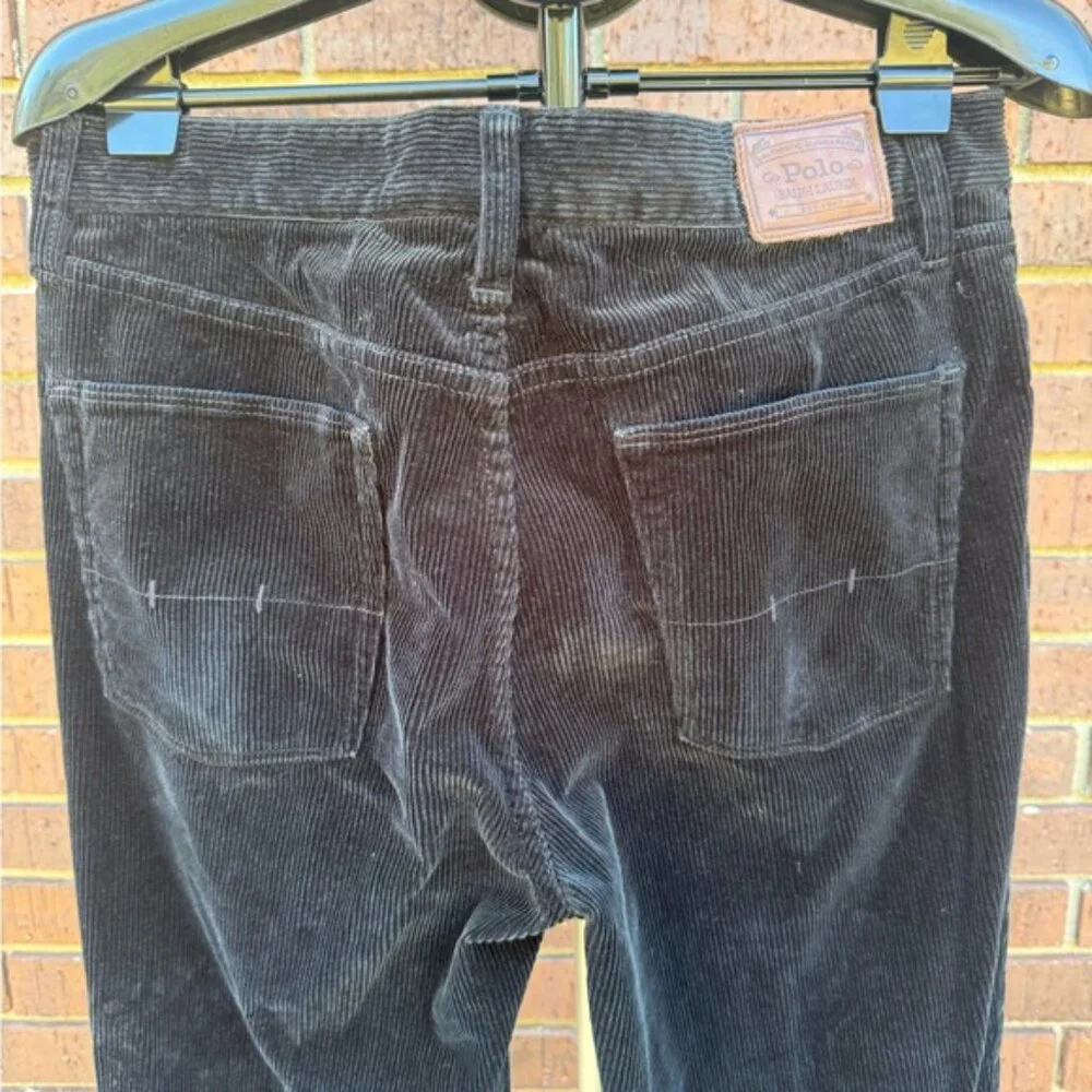 Polo Ralph Lauren Black Corduroy Pants Mens Size 34x32 Classic Straight EUC - Picture 8 of 13